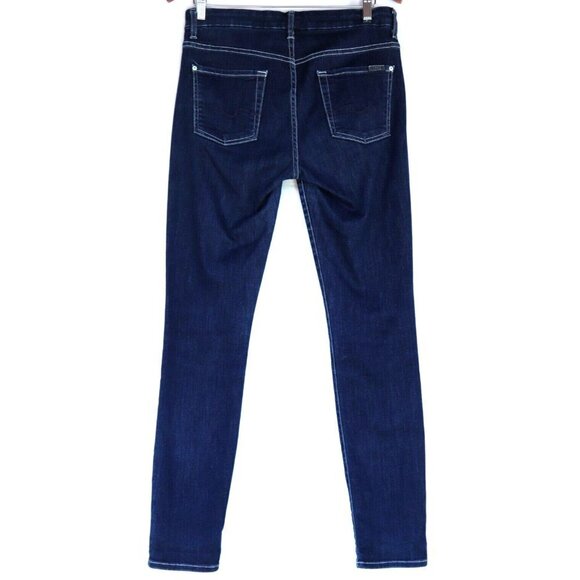 7 For All Mankind Women's Size 29 Blue Skinny Jeans High Waist Gwenevere Denim - Picture 5 of 7
